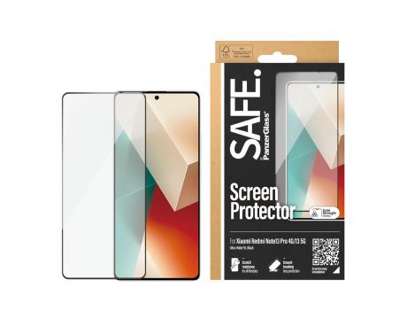 SAFE UWF за Xiaomi Redmi Note 13 5G/13 Pro 4G, прозрачен/черен на супер цени