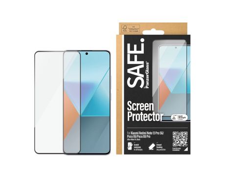 SAFE UWF за Xiaomi Redmi Note 13 Pro 5G/Poco X6/Poco X6 Pro, прозрачен/черен на супер цени