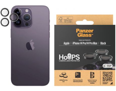 PanzerGlass Hoops за Apple iPhone 14 Pro/14 Pro Max, прозрачен/черен на супер цени