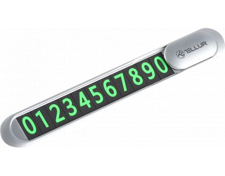 Tellur Car Parking Phone Number Card, сребрист на супер цени