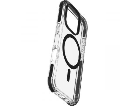 Cellular Line Tetra Force Strong Guard Mag за Apple iPhone 16 Pro, прозрачен/черен на супер цени