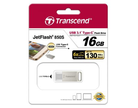 16GB Transcend JetFlash 850S, сребрист на супер цени