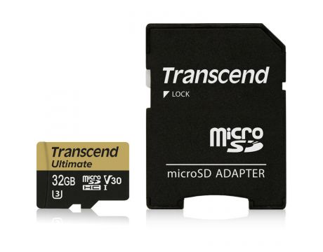 32GB microSDHC Transcend TS32GUSDU3M + Адаптер, черен на супер цени