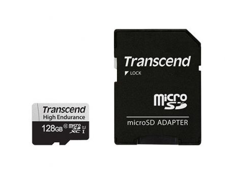 64GB microSDXC Transcend + SD Adapter, черен/сив на супер цени