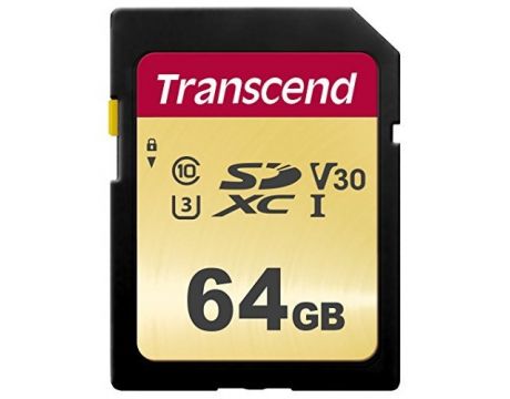 64GB SDXC Transcend TS64GSDC500S, черен на супер цени