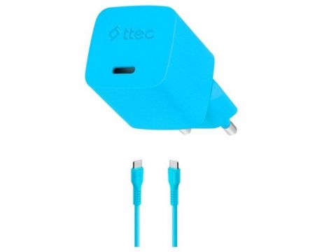 ttec SmartCharger 20W, син на супер цени