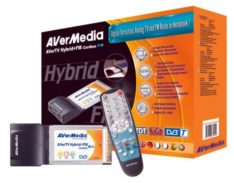 ТВ тунер за лаптоп Aver TV Hybrid+FM CardBus, дистанционно, DVBT + Analog TV + FM radio на супер цени