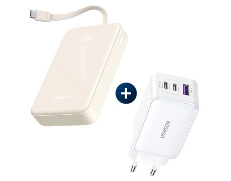 Ugreen PB505 и зарядно устройство Ugreen CD224 65W на супер цени