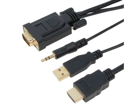 VCOM HDMI към VGA и 3.5 мм жак и USB на супер цени