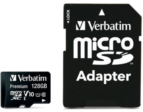 128GB microSDXC Verbatim Premium U1 + SD адаптер на супер цени