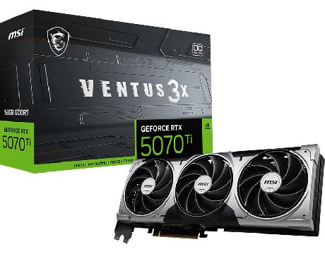 MSI GeForce RTX 5070 Ti 16GB VENTUS 3X OC DLSS 4 на супер цени
