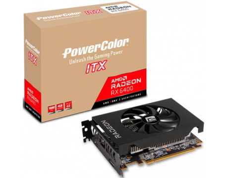 PowerColor Radeon RX 6400 4GB ITX на супер цени