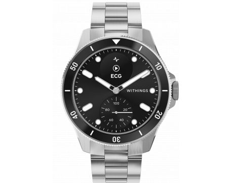 WITHINGS ScanWatch Nova, 42 мм, сребрист/черен на супер цени