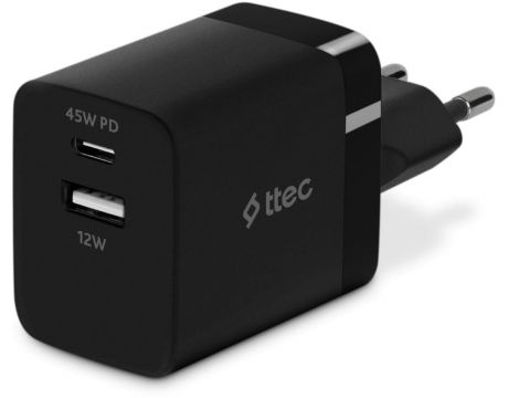 ttec SmartCharger Duo 45W, черен на супер цени