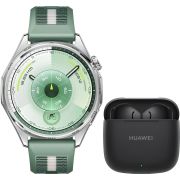 Комплект смарт часовник  HUAWEI WATCH GT6, 46 мм, зелен и безжични слушалки HUAWEI FreeBuds SE 3 на супер цени
