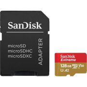 Карта памет 128GB microSDXC SanDisk Extreme и SD адаптер, червен/златист на супер цени