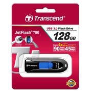 Флаш памет 128GB Transcend JetFlash 790, черен/син на супер цени
