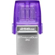 Флаш памет 256GB Kingston DataTraveler microDuo 3C, лилав/сив на супер цени