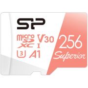 Карта памет 256GB Silicon Power Superior и SD адаптер, бял/червен на супер цени