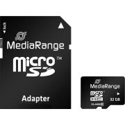 Карта памет 32GB microSDHC MediaRange и SD адаптер, черен на супер цени