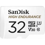 Карта памет 32GB microSDHC SanDisk High Endurance, бял + SD адаптер на супер цени