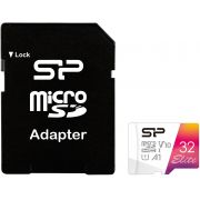 Карта памет 32GB microSDHC Silicon Power Elite Colorful и SD адаптер, бял/розов на супер цени