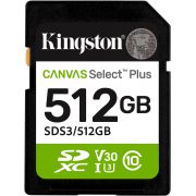 Карта памет 512GB SDXC Kingston Canvas Select Plus, черен на супер цени