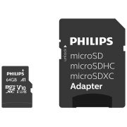 Карта памет 64GB microSDXC Philips + SD адаптер, черен на супер цени