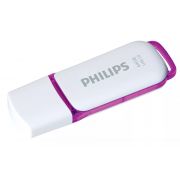 Флаш памет 64GB Philips Snow Edition 3.0, бял/лилав на супер цени