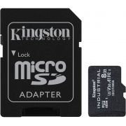 Карта памет  8GB microSDHC Kingston Industrial Grade + SD адаптер, черен на супер цени