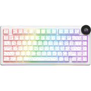 Безжична геймърска клавиатура Ajazz AK820 V2 PRO, бял на супер цени