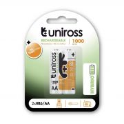 Комплект акумулаторни батерии Uniross 1000 mAh 1.2V на супер цени