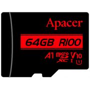 Карта памет 64GB microSDXC Apacer R100 и SD адаптер, черен на супер цени