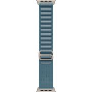 Каишка Apple Alpine Loop за Apple Watch 49 мм, M, Light Blue/Natural Titanium Finish на супер цени