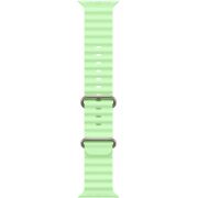 Каишка Apple Ocean Band за Apple Watch 49 мм, Neon Green/Natural Titanium Finish на супер цени