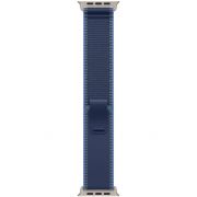 Каишка Apple Trail Loop за Apple Watch 49 мм, S/M, Blue/Bright Blue/Natural Titanium Finish на супер цени