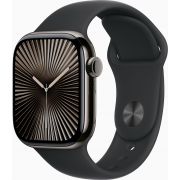 Смарт часовник Apple Watch Series 10 GPS, Cellular, 42 мм, M/L, Slate Titanium, Black Sport на супер цени
