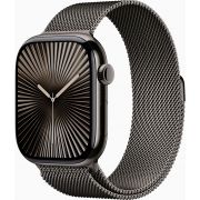 Смарт часовник Apple Watch Series 10 GPS, Cellular, 46 мм, S/M, Slate Titanium, Slate Milanese на супер цени
