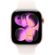 Смарт часовник Apple Watch Series 11 GPS, 42 мм, S/M, Rose Gold Aluminium, Light Blush на супер цени