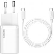 Зарядно устройство Baseus Super Si Quick Charger 25W, бял на супер цени