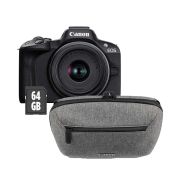 Безогледален фотоапарат Canon EOS R50 Travel Kit, черен на супер цени