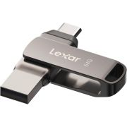 Флаш памет 64GB Lexar JumpDrive Dual Drive D400, сив на супер цени