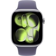 Смарт часовник Apple Watch Series 11 GPS, Cellular, 46 мм, S/M, Silver Aluminium, Purple Fog на супер цени