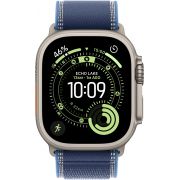 Смарт часовник Apple Watch Ultra 3, Cellular, 49 мм, S/M, Natural Titanium, Blue/Bright Blue на супер цени