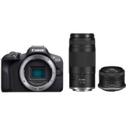 Безогледален фотоапарат Canon EOS R100, черен и допълнителен обектив RF-S 75-300 на супер цени