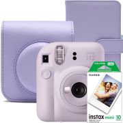 Комплект фотоапарат за моментни снимки FUJIFILM instax mini 12, светлолилав и аксесоари на супер цени