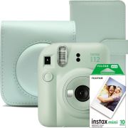 Комплект фотоапарат за моментни снимки FUJIFILM instax mini 12, светлозелен и аксесоари на супер цени