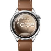 Смарт часовник HONOR Watch 6, 46 мм, сребрист/кафяв на супер цени