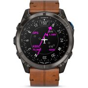 Смарт часовник Garmin D2 Mach 2 Pro, 51 мм, черен/кафяв на супер цени