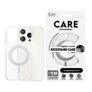 Гръб PanzerGlass Care Kickstand MagSafe за Apple iPhone 15 Pro, прозрачен/сребрист на супер цени